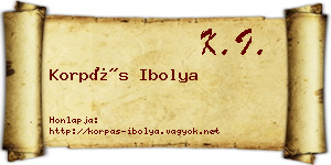 Korpás Ibolya névjegykártya