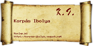 Korpás Ibolya névjegykártya